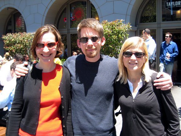 Katy, Jeff, and Kath at the Ferry Terminal, San Francisco