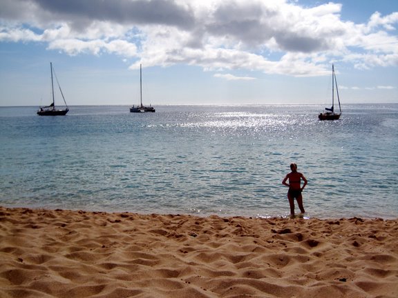 Kath at Wiamea Bay