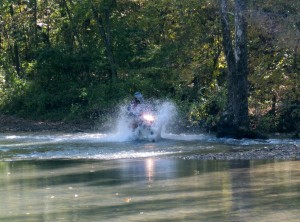 David Crossing a Creek and Getting Soaked